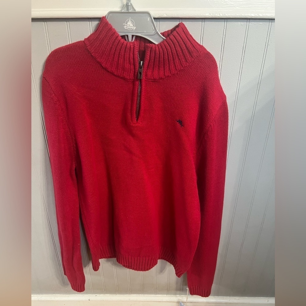Tommy Bahama, Boys 1/4 Zip Red Sweater, NWT